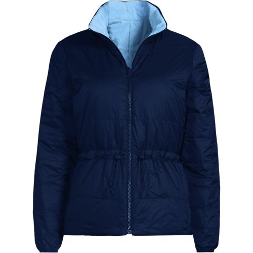  Lands' End Daunen-wendejacke Wanderweight Verstaubar Ultraleicht, Damen, Größe:48-50 Plus, Blau, Nylon, By Lands' End 