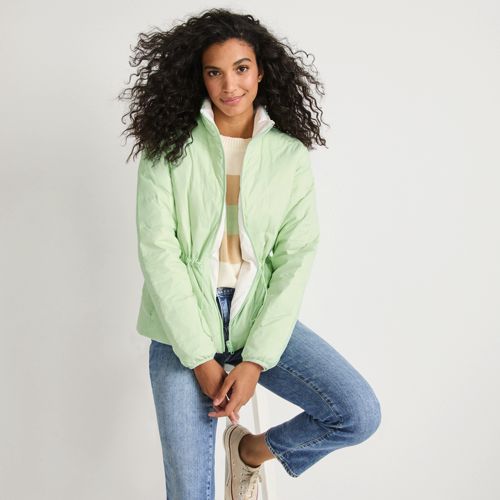Wanderweight Down Ultralight Packable Reversible Jacket, Women, size: S, regular, Green, Nylon, by Lands' End