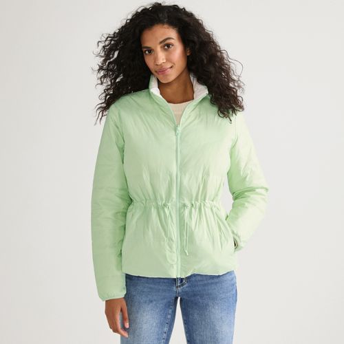  Lands' End Daunen-wendejacke Wanderweight Verstaubar Ultraleicht, Damen, Größe:32-34 Regular, Grün, Nylon, By Lands' End 