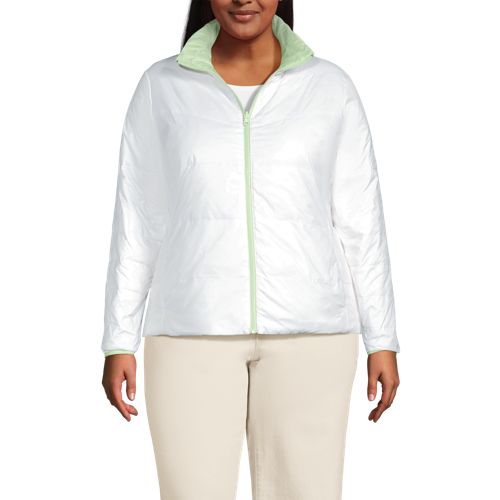  Lands' End Daunen-wendejacke Wanderweight Verstaubar Ultraleicht, Damen, Größe:48-50 Plus, Grün, Nylon, By Lands' End 