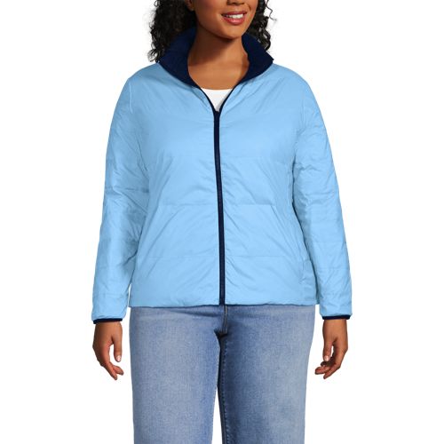  Lands' End Daunen-wendejacke Wanderweight Verstaubar Ultraleicht, Damen, Größe:48-50 Plus, Blau, Nylon, By Lands' End 