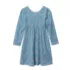 Girls Long Sleeve Gathered Waist Jersey Dress, alternative image