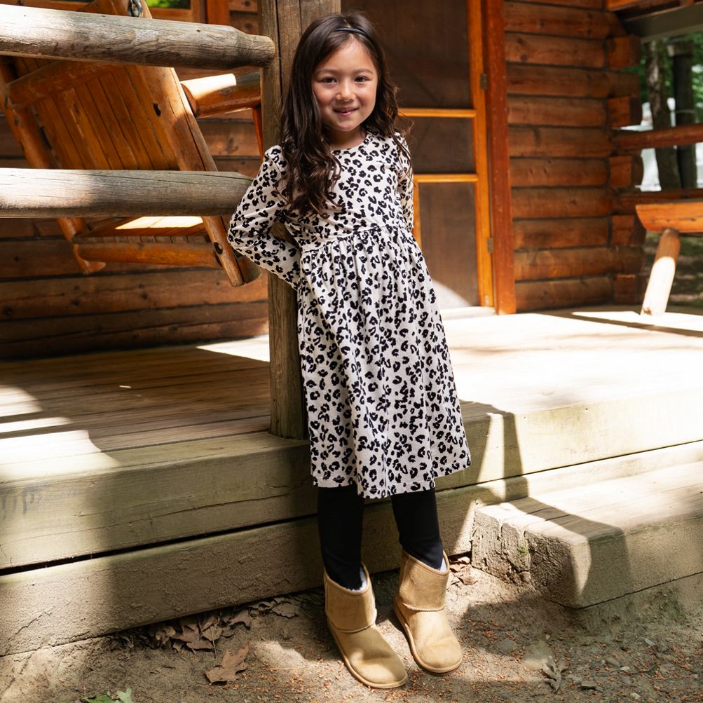 lands end cotton jersey dress Girls Long Sleeve Gathered Waist Size:EU40 Boho tie dye Maxi gift_shoes seam pockets give it