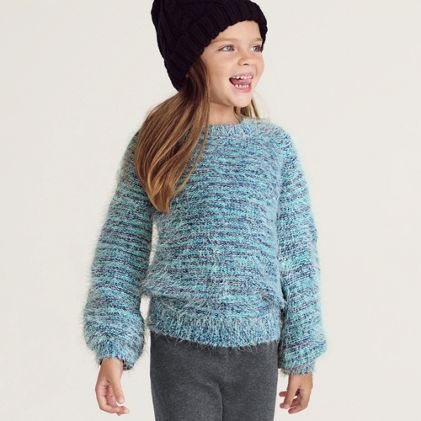 Girls Chenille Blouson Sleeve Sweater - primary