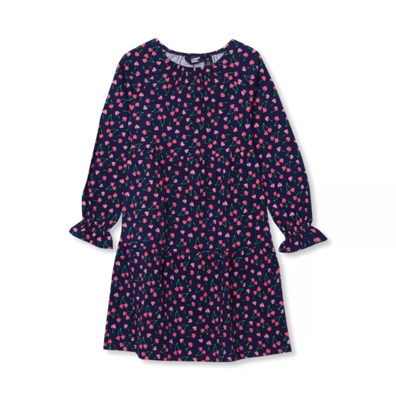 Girls Long Sleeve Tiered Knit Dress - primary