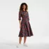 Women's Poplin Midi Wrap Front Dress, Front