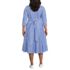 Women's Plus Size Poplin Midi Wrap Front Dress, Back