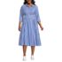 Women's Plus Size Poplin Midi Wrap Front Dress, Front