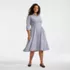 Women's Plus Size Poplin Midi Wrap Front Dress, alternative image