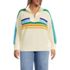 Women's Plus Size Drifter Quarter Zip Intarsia Sleeve Sweater, Front