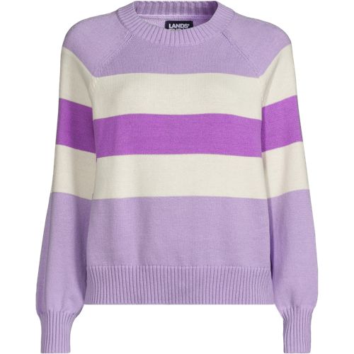 売れ筋商品|||ランズエンド ニット&セーター アウター レディース Women's Drifter Raglan Sleeve Easy Fit Sweater Fresh ivory/blue stripe Women's Drifter Raglan Sleeve Easy Fit Sweater | Lands' End