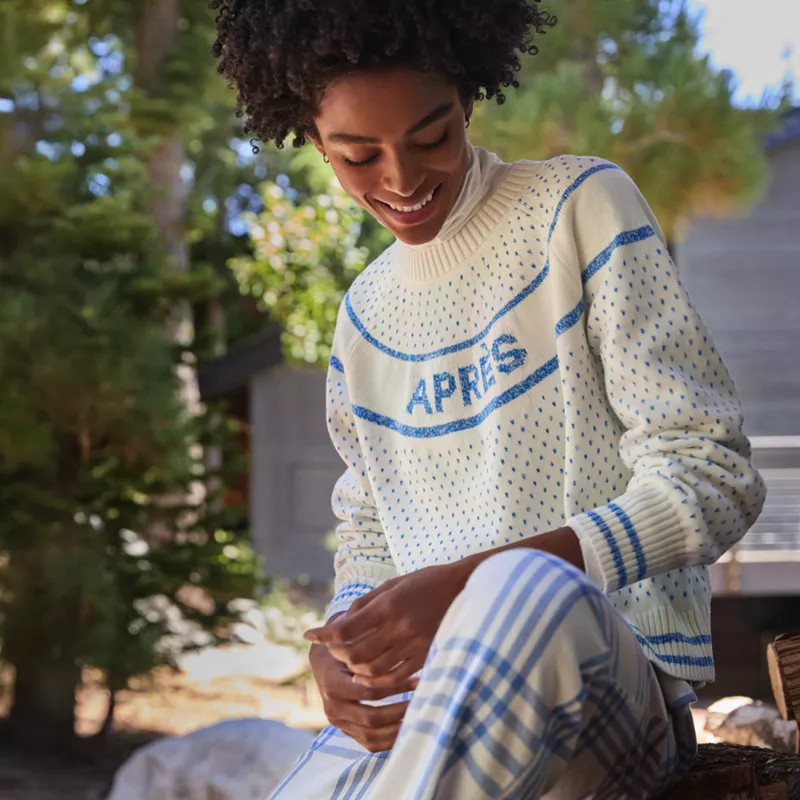 Women's Drifter Jacquard Raglan Sweater, alternative image