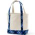 Medium Natural-Plaid 5 Pocket Open Top Canvas Tote Bag, Back