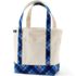Medium Natural-Plaid 5 Pocket Open Top Canvas Tote Bag, Front