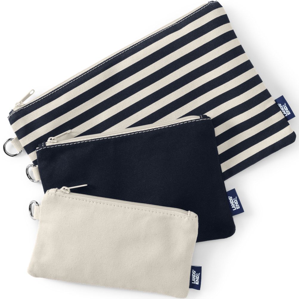 Zip Canvas Pouch 3 Pack | Lands' End