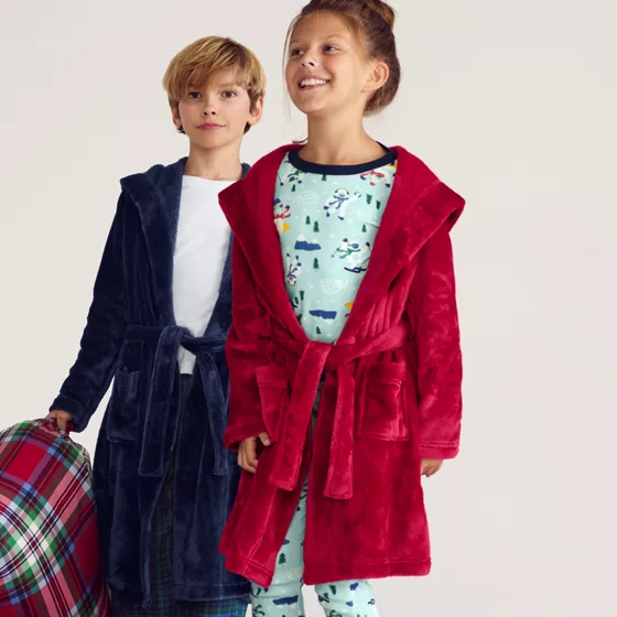 Kids Fleece Hooded Robe - primary