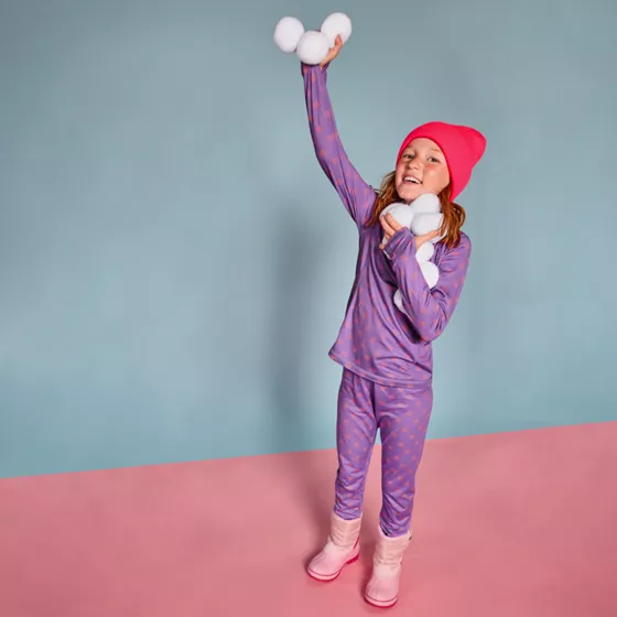 Girls Thermal Base Layer Long Underwear Thermaskin Crew Neck Shirt - primary