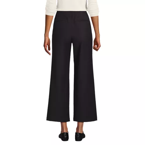Women's Bi Stretch High Rise Pintuck Wide Leg Crop Pants, Back