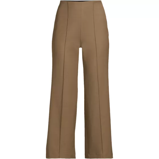 Women's Bi Stretch High Rise Pintuck Wide Leg Crop Pants - primary