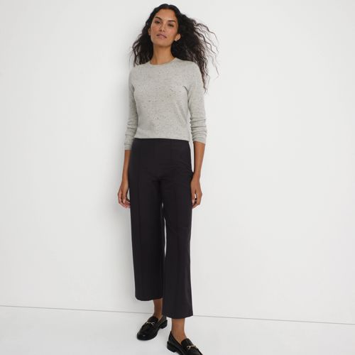 Women's Bi Stretch High Rise Pintuck Wide Leg Crop Pants