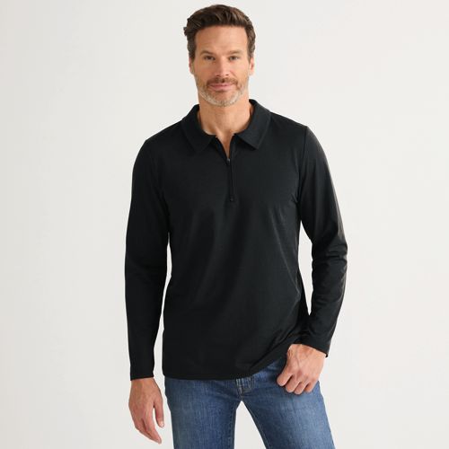 Lands' End Trekking-shirt Mit Reißverschluss, Herren, Größe:44-46 Regular, Grau, Polyester-mischung, By Lands' End 