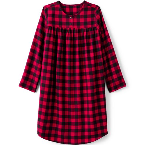 flannel pajama shirt dress Lands' End Women's Flannel Long Sleeve Sleepshirt Nightgown
