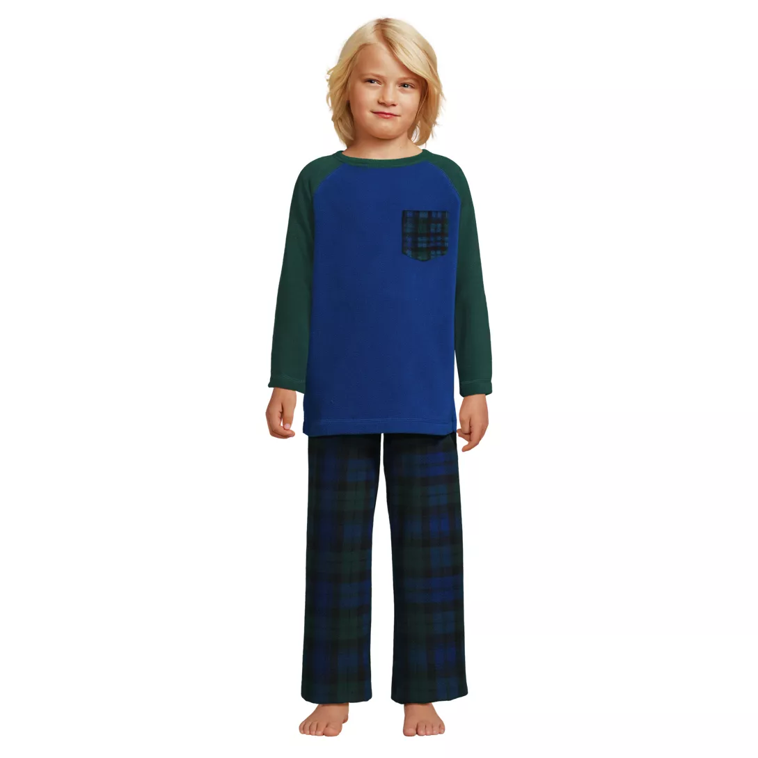 Kids Long Sleeve Pocket Fleece Pajama Set