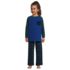 Kids Long Sleeve Pocket Fleece Pajama Set, Front