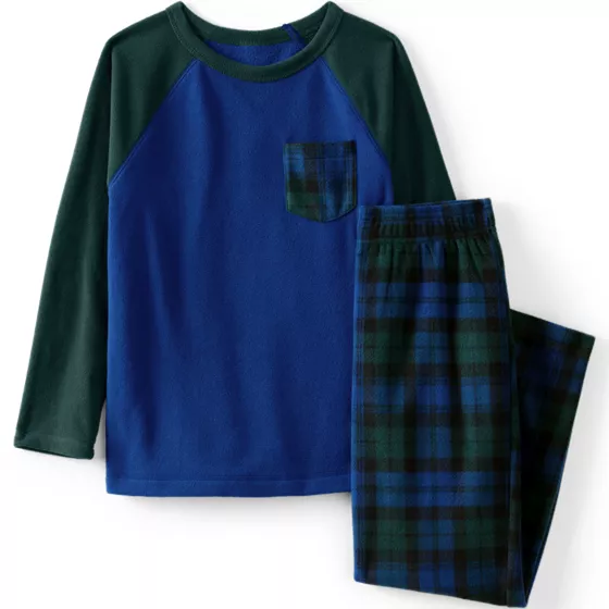 Kids Long Sleeve Pocket Fleece Pajama Set - primary