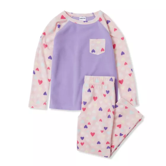 Kids Long Sleeve Pocket Fleece Pajama Set - primary