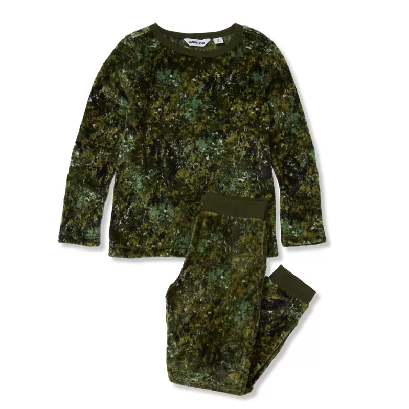 Kids Long Sleeve Plush Fleece Pajama Set, alternative image