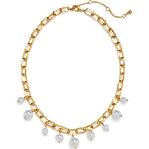 Water-Resistant Single Strand Pearl Necklace, Front