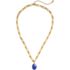 Water-Resistant Short Link Stone Pendant Necklace, Front