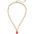 Water-Resistant Short Link Stone Pendant Necklace, Front