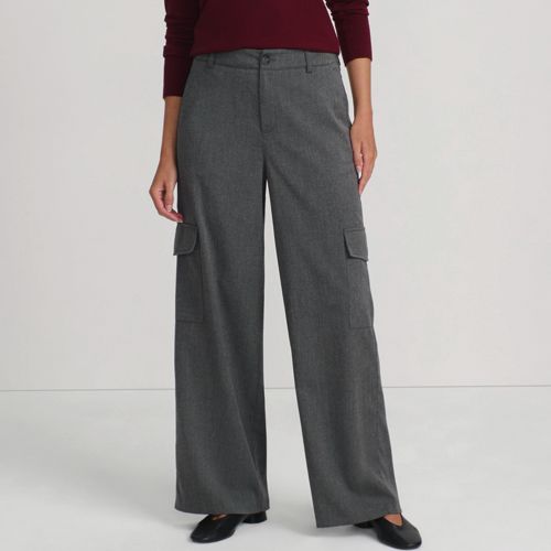  Lands' End Cargohose Aus Weichem Twill, Damen, Größe:32-34 Regular, Grau, Viskose/polyester-mischung, By Lands' End 