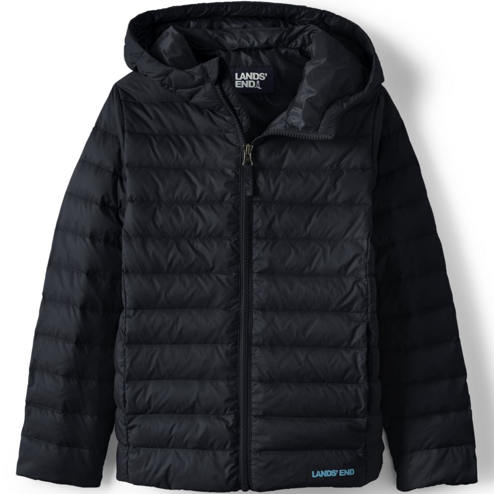 Puffer Coat Lands End Packable Coat Kids Down Hooded Packable