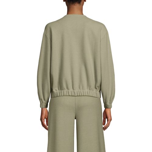  Lands' End Softe Jersey-bomberjacke, Damen, Größe:32-34 Regular, Grün, Baumwolle/polyester/baumwoll-mischung, By Lands' End 