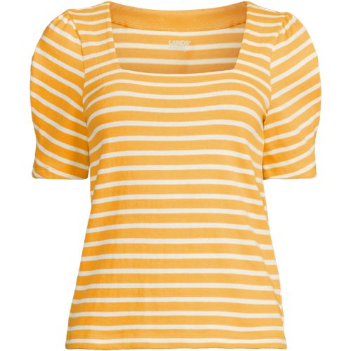 Women's Puff Sleeve Mariner Square Neck Top, Front