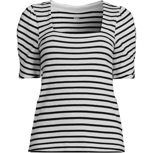 Women's Puff Sleeve Mariner Square Neck Top, Front