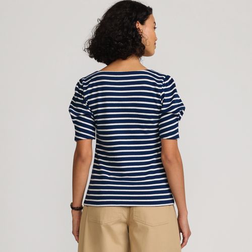 Women's Puff Sleeve Mariner Square Neck Top, Back