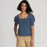 Women's Puff Sleeve Mariner Square Neck Top, Front