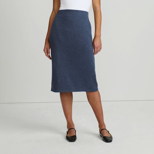  Lands' End Softer Jersey-midirock, Damen, Größe:36-38 Regular, Blau, Baumwolle/polyester/baumwoll-mischung, By Lands' End 