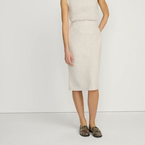  Lands' End Softer Jersey-midirock, Damen, Größe:32-34 Regular, Beige, Baumwolle/polyester/baumwoll-mischung, By Lands' End 
