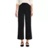 Women's Crepe High Rise Patch Pocket Wide Leg Crop Pants, Front