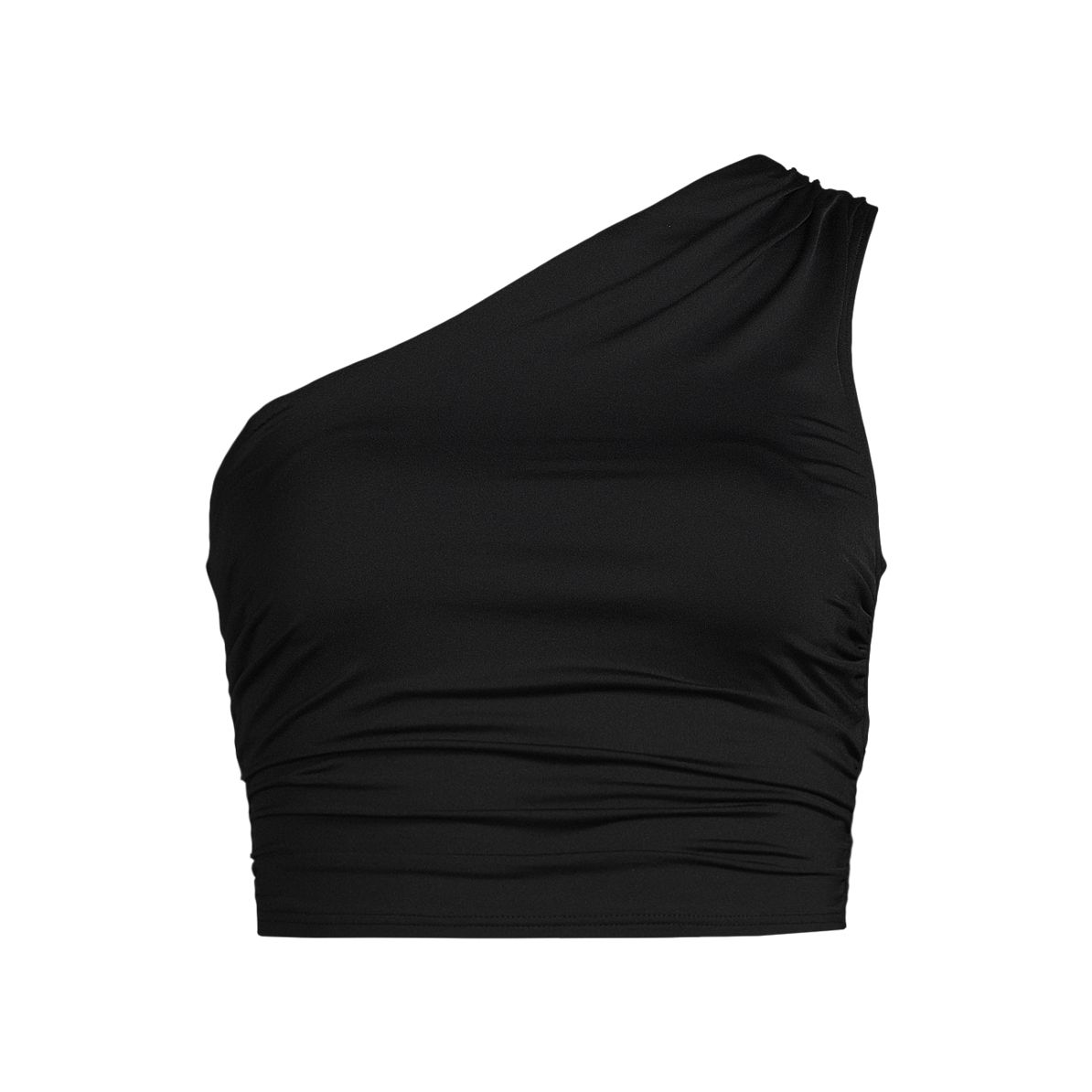 Women's Ruched One Shoulder Midkini Swimsuit Top