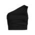 Women's Plus Size Ruched One Shoulder Midkini Top, Front