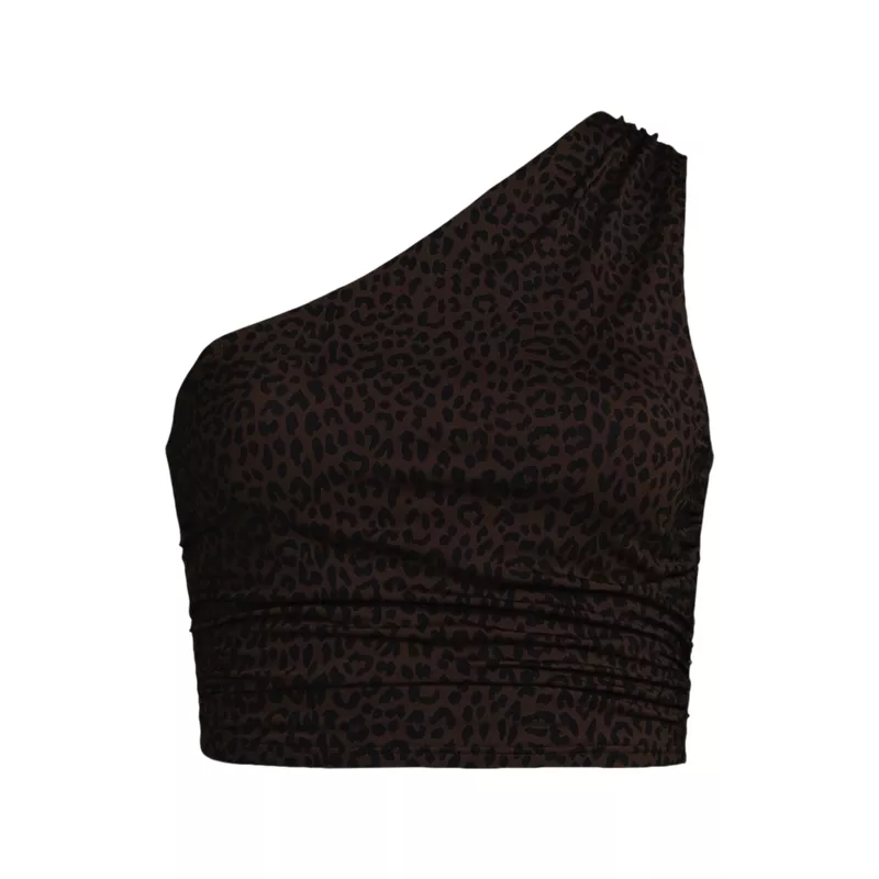 Women's Ruched One Shoulder Midkini Top , Front