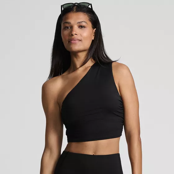 Women's Ruched One Shoulder Midkini Top - primary