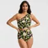 Women's Ruched One Shoulder Midkini Top , alternative image