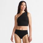 Women's Ruched One Shoulder Midkini Swimsuit Top